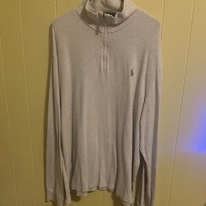Ralph Lauren Light Gray Half-Zip Polo Pullover